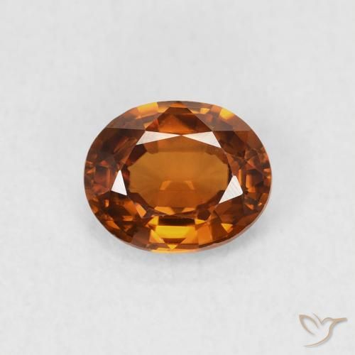 0.83ct Natural Laranja Profundo Zircão, oval, VVS