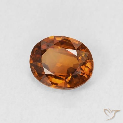 Zircão Laranja Profundo Natural 0.83ct, oval, VVS