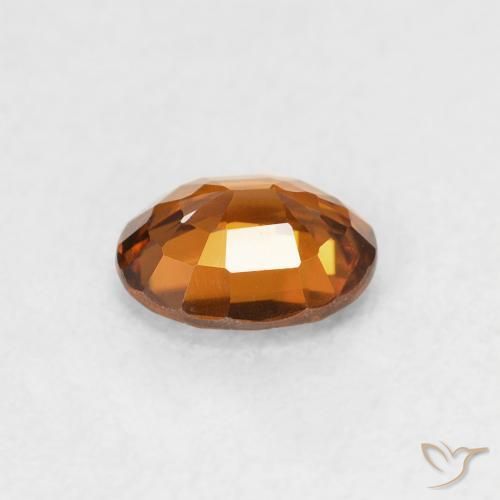Zircão Laranja Profundo Natural 0.83ct, oval, VVS