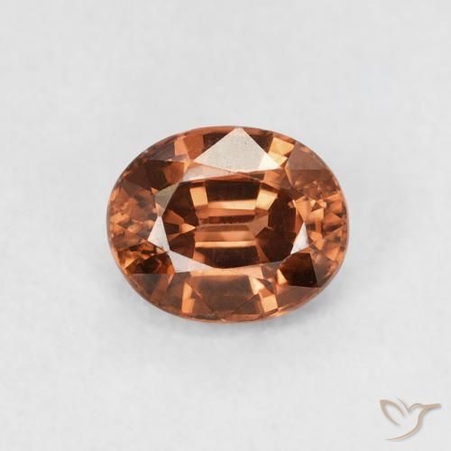 1.05ct Natural Medium Dark-Orange Zircão, oval, VVS