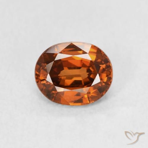 1.01ct Natural laranja avermelhado Zircão, oval, VVS