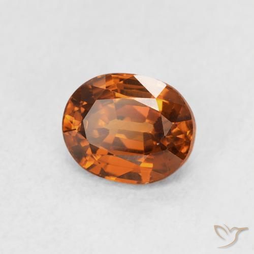 Zircão laranja avermelhado Natural 1.01ct, oval, VVS