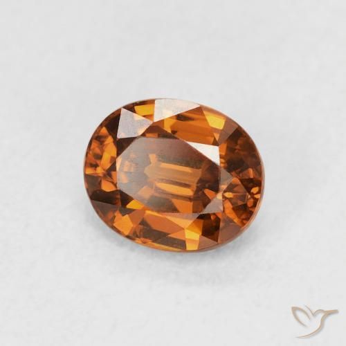 Zircão Laranja Profundo Natural 1.03ct, oval, VVS