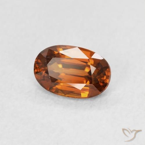 Zircão âmbar laranja Natural 0.78ct, oval, VVS