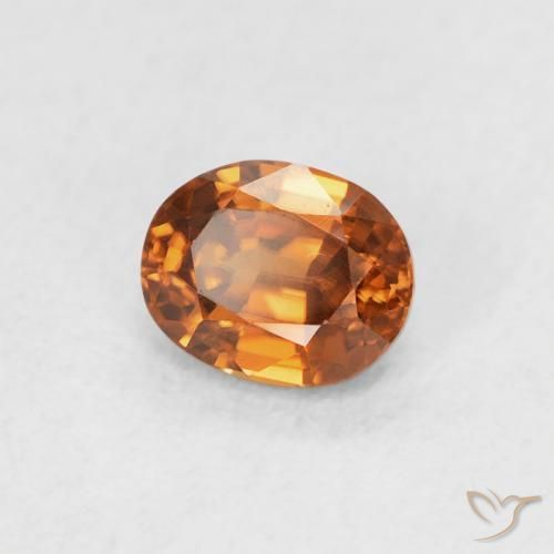 Zircão Medium Dark-Orange Natural 0.67ct, oval, VVS