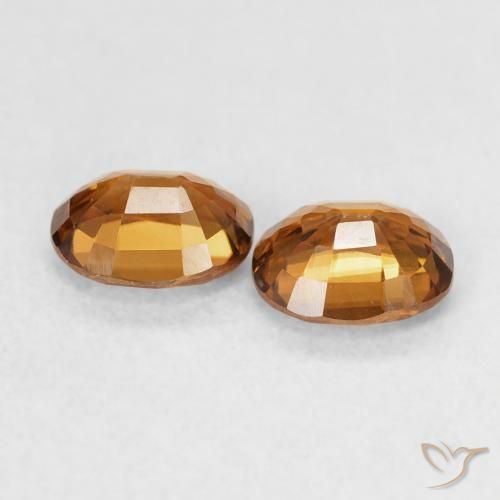 Pedras preciosas de Zircão Laranja Médio natural de 1.22 ct, oval, VVS