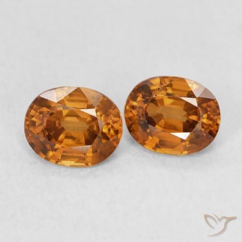 Pedras preciosas de Zircão laranja marrom natural de 1.20 ct, oval, VVS