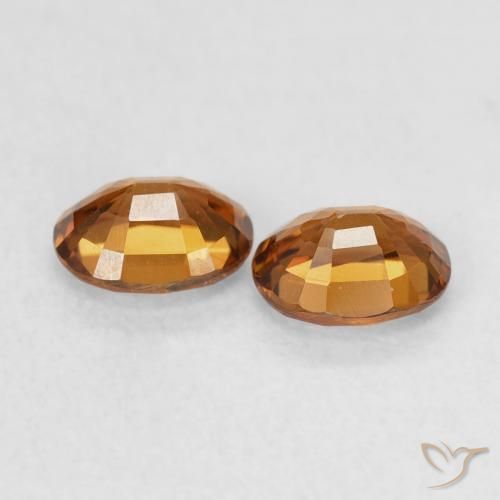 Pedras preciosas de Zircão laranja marrom natural de 1.20 ct, oval, VVS