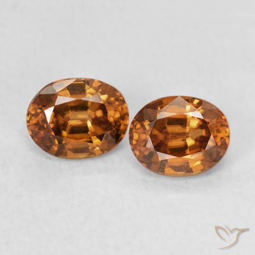 1.25ctw Natural laranja marrom Zircão, oval, VVS