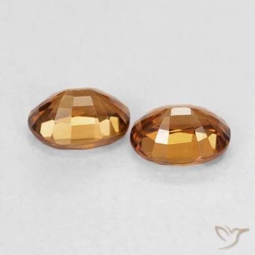 Pedras preciosas de Zircão laranja marrom natural de 1.25 ct, oval, VVS