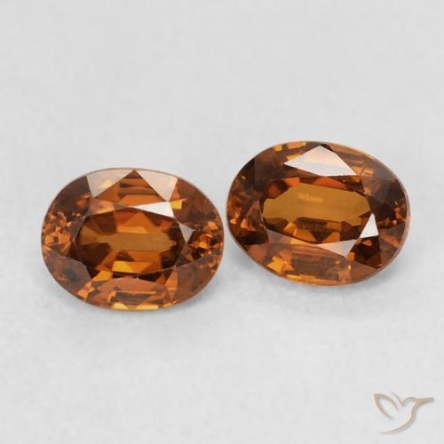 Pedras preciosas de Zircão laranja avermelhado natural de 1.26 ct, oval, VVS