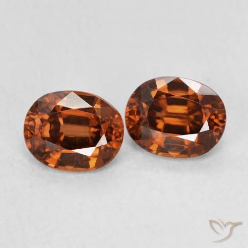 Pedras preciosas de Zircão Laranja Profundo natural de 1.27 ct, oval, VVS