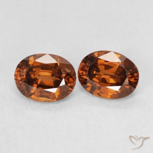 Pedras preciosas de Zircão âmbar laranja natural de 1.15 ct, oval, VVS