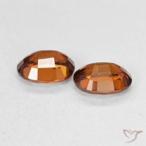 Pedras preciosas de Zircão âmbar laranja natural de 1.15 ct, oval, VVS