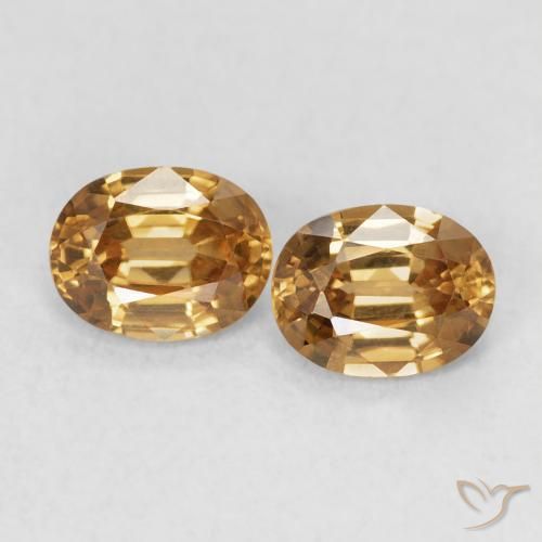 1.15ctw Natural Marrom dourado Zircão, oval, VVS