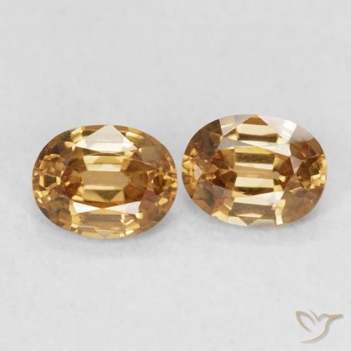 Pedras preciosas de Zircão Marrom dourado natural de 1.15 ct, oval, VVS