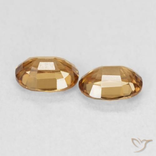 Pedras preciosas de Zircão Marrom dourado natural de 1.15 ct, oval, VVS