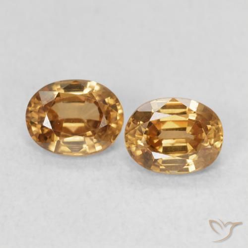 1.15ctw Natural Marrom dourado Zircão, oval, VVS