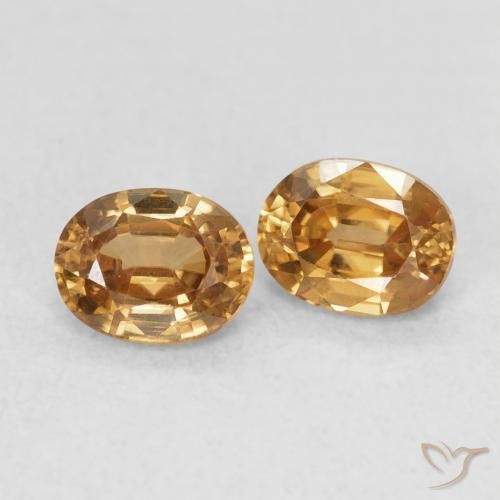 Pedras preciosas de Zircão Marrom dourado natural de 1.15 ct, oval, VVS