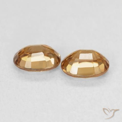 Pedras preciosas de Zircão Marrom dourado natural de 1.15 ct, oval, VVS