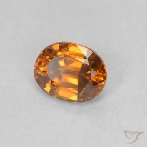 Zircão Medium Dark-Orange Natural 0.62ct, oval, VVS