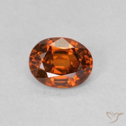 0.62ct Natural laranja avermelhado Zircão, oval, VVS