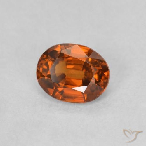 Zircão laranja avermelhado Natural 0.62ct, oval, VVS