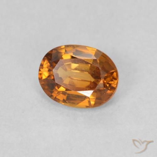 Zircão laranja marrom Natural 0.61ct, oval, VVS