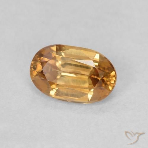 Zircão Laranja Médio Natural 0.66ct, oval, VVS