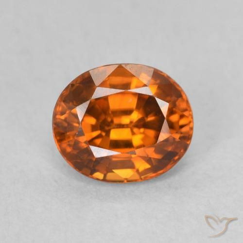 1.00ct Natural Laranja Profundo Zircão, oval, VVS