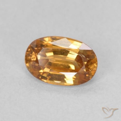 Zircão laranja marrom Natural 0.80ct, oval, VVS
