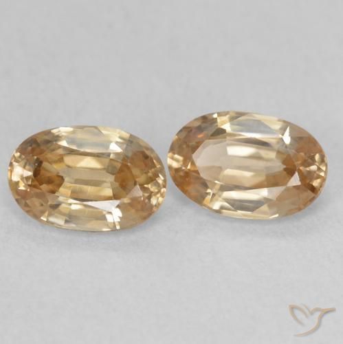 Pedras preciosas de Zircão Dourado Pêssego Claro natural de 1.37 ct, oval, VVS-VS