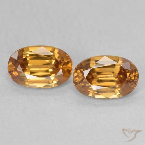 1.59ctw Natural ouro médio Zircão, oval, VVS-VS