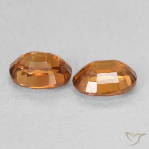 Pedras preciosas de Zircão Laranja acastanhado natural de 1.21 ct, oval, VVS-VS