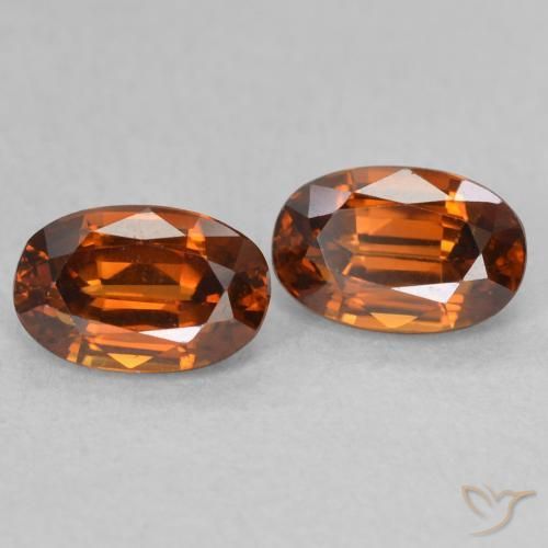 Pedras preciosas de Zircão Laranja Profundo natural de 1.62 ct, oval, VVS-VS