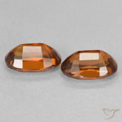 Pedras preciosas de Zircão Laranja Profundo natural de 1.62 ct, oval, VVS-VS