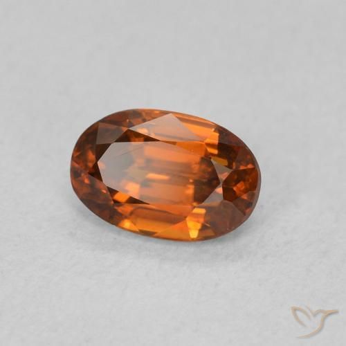 Zircão Laranja Profundo Natural 0.84ct, oval, VVS