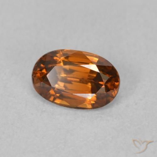 Zircão Medium Dark-Orange Natural 0.78ct, oval, VVS