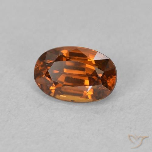 Zircão Medium Dark-Orange Natural 0.89ct, oval, VVS