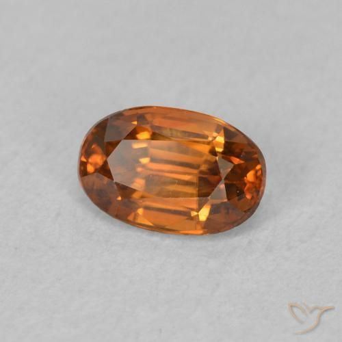 Zircão Medium Dark-Orange Natural 0.81ct, oval, VVS