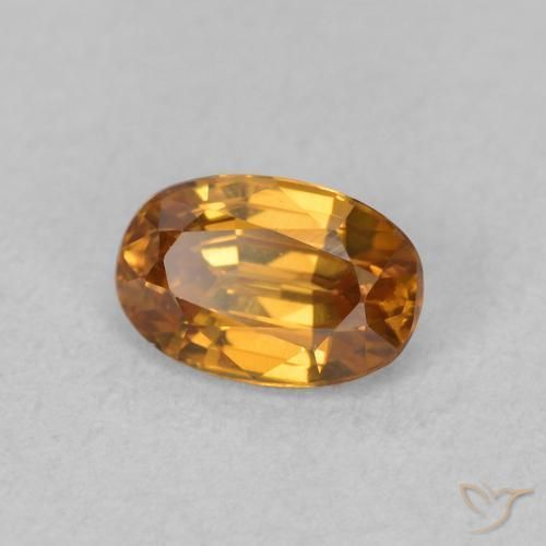 Zircão laranja marrom Natural 0.84ct, oval, VVS