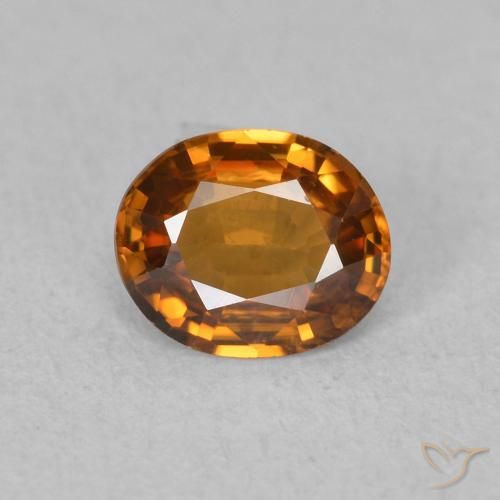 0.86ct Natural Laranja Médio Zircão, oval, VVS