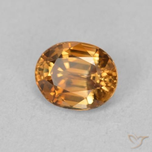 Zircão Laranja Médio Natural 1.03ct, oval, VVS