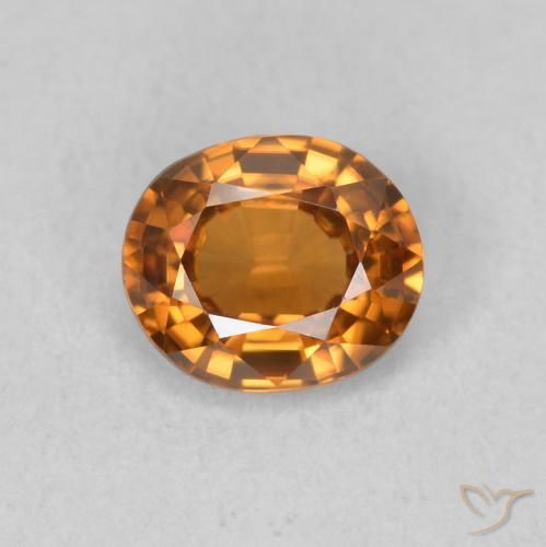 0.91ct Natural Laranja Médio Zircão, oval, VVS