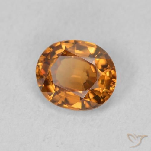 Zircão Laranja Médio Natural 0.91ct, oval, VVS