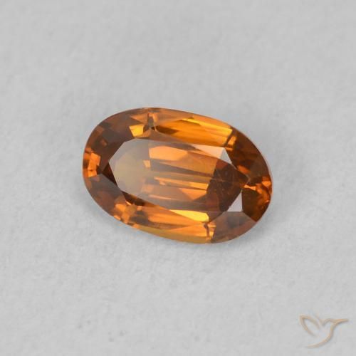 Zircão Laranja Médio Natural 0.68ct, oval, VVS