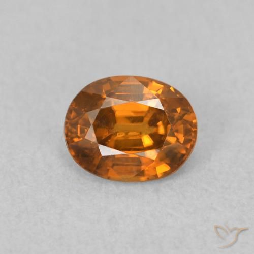 0.65ct Natural Laranja Médio Zircão, oval, VVS