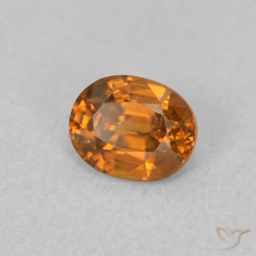 Zircão Laranja Médio Natural 0.65ct, oval, VVS