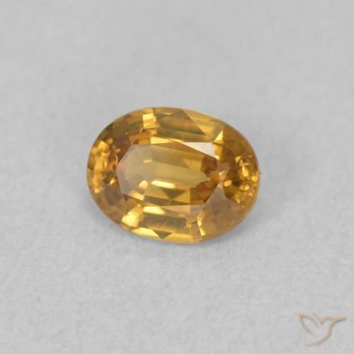 Zircão ouro médio Natural 0.55ct, oval, VVS