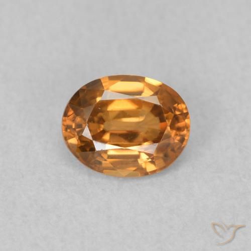 0.61ct Natural laranja marrom Zircão, oval, VVS